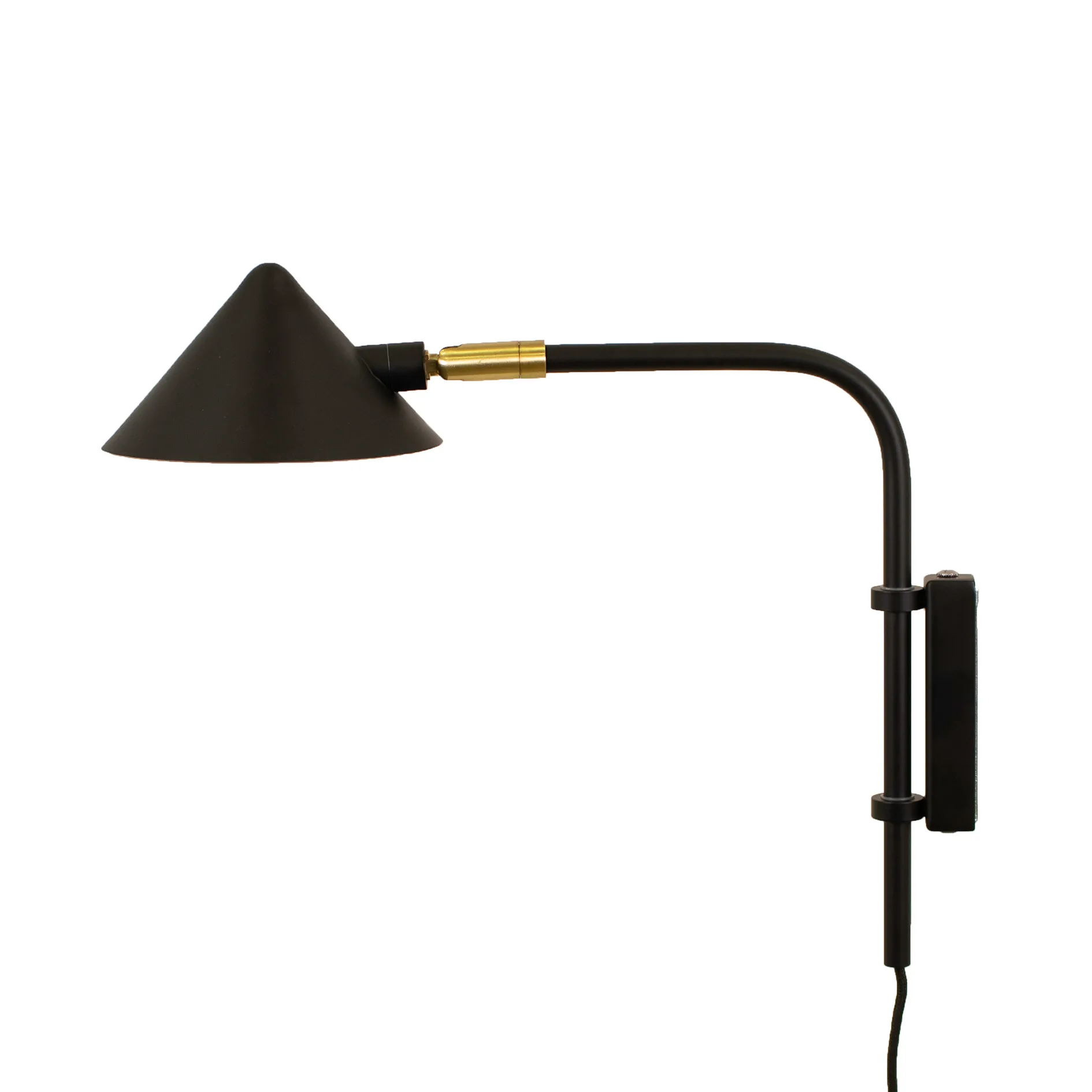 Kelly wandlamp korte arm, Zwart-goud Watt & Veke