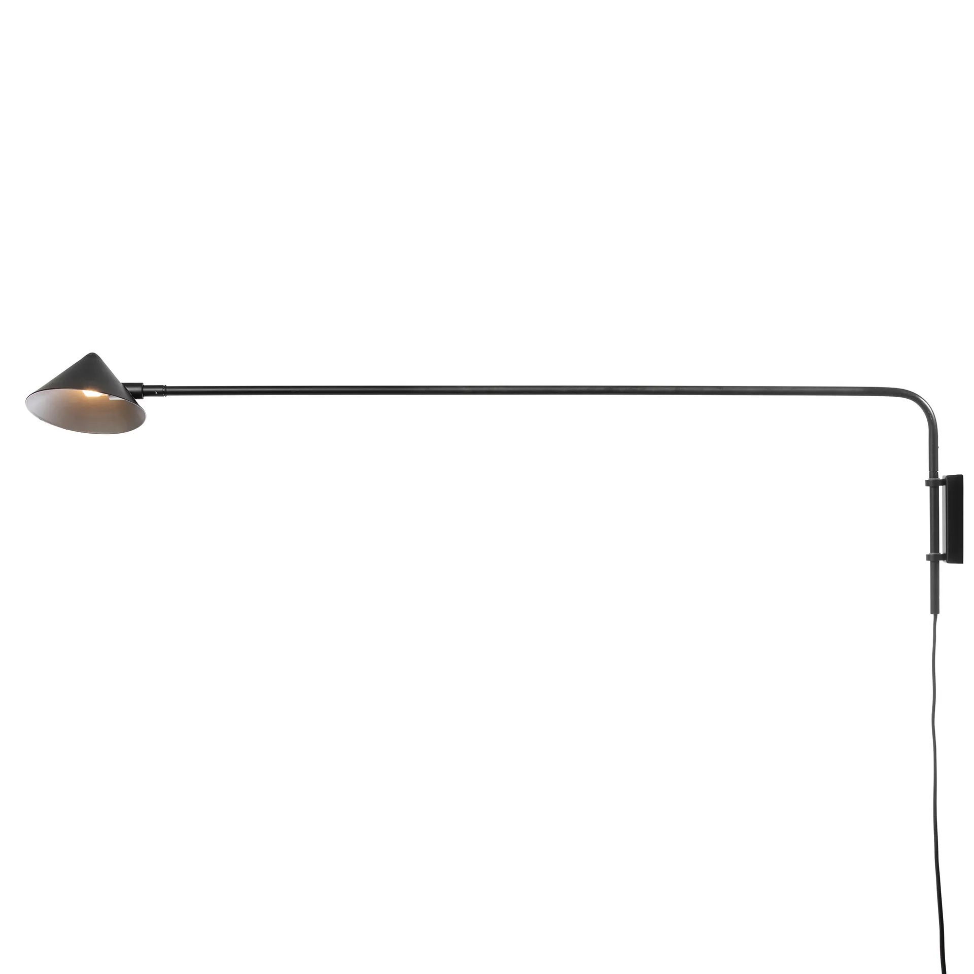 Kelly wandlamp lange arm, Zwart-goud Watt & Veke