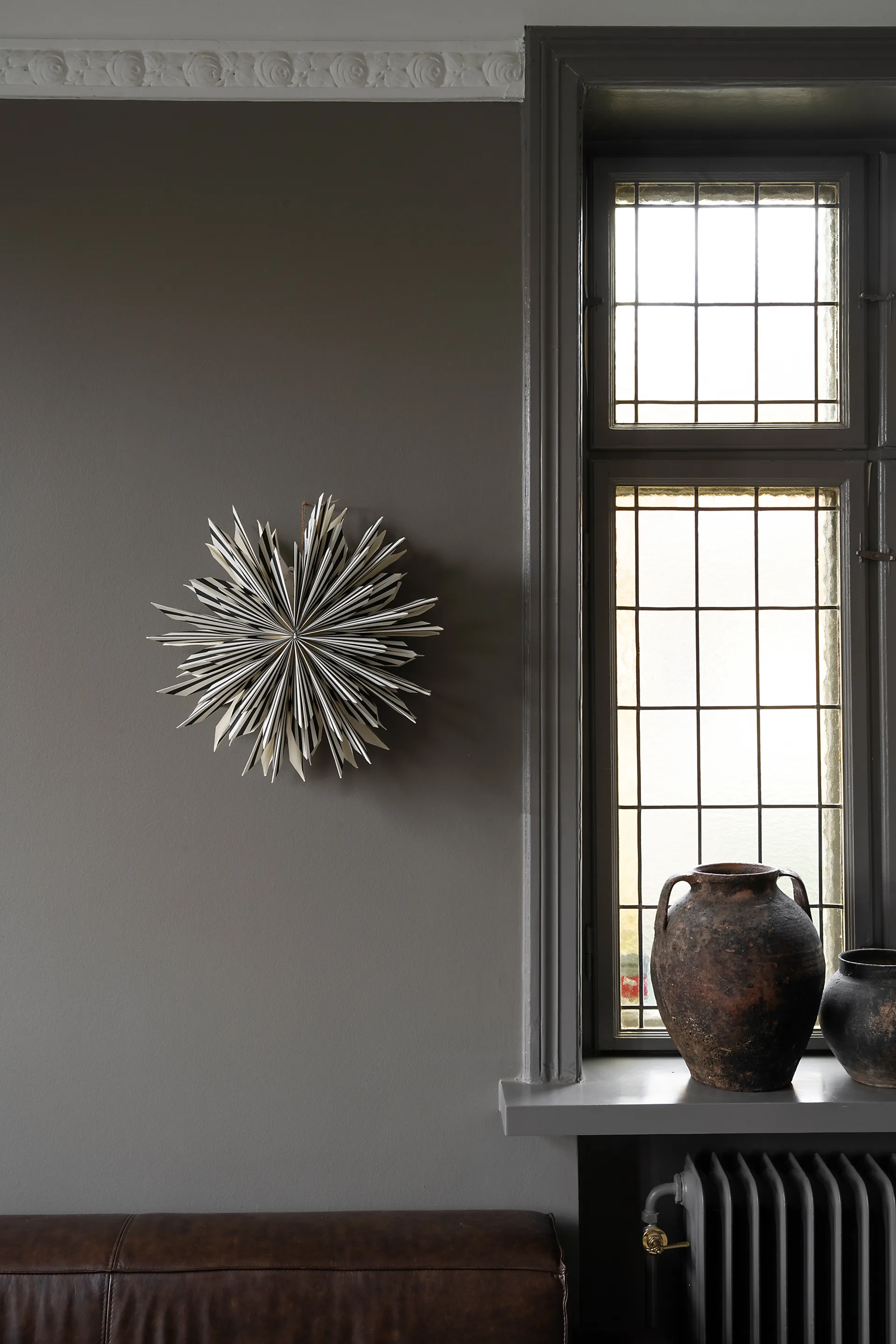 Leah adventsster Ø50 cm, Zwart-wit Watt & Veke