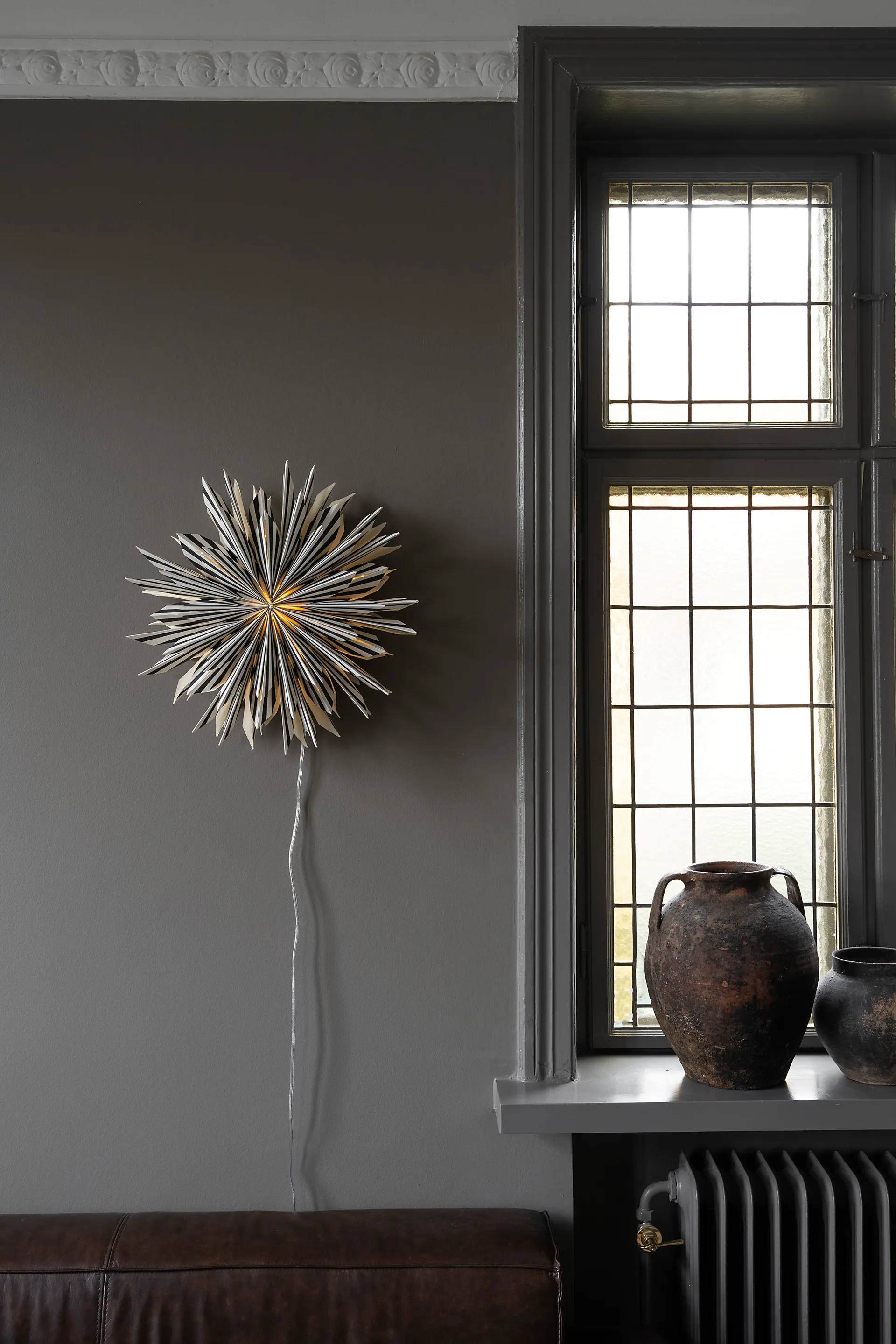 Leah adventsster Ø50 cm, Zwart-wit Watt & Veke