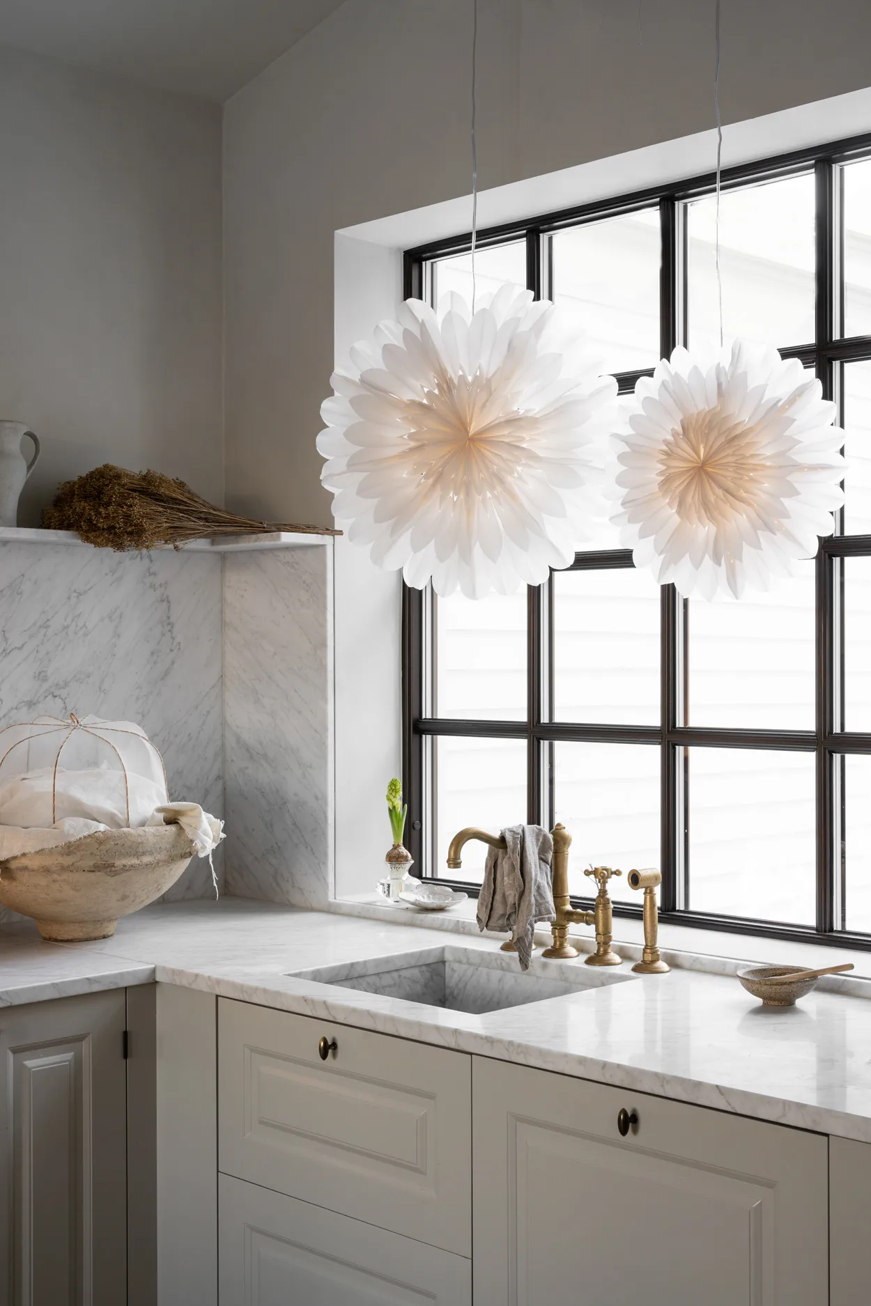 Lotus adventsster Ø60 cm, Wit Watt & Veke