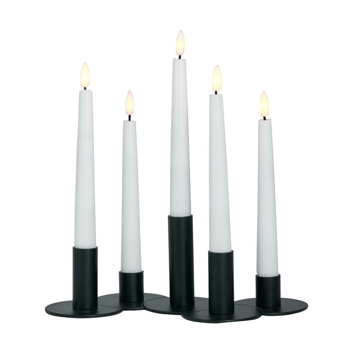 Lykke combineerbare kandelaar incl. 5 ledlampjes, Black Watt & Veke