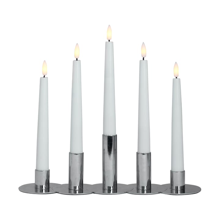 Lykke combineerbare kandelaar incl. 5 ledlampjes, Chrome Watt & Veke