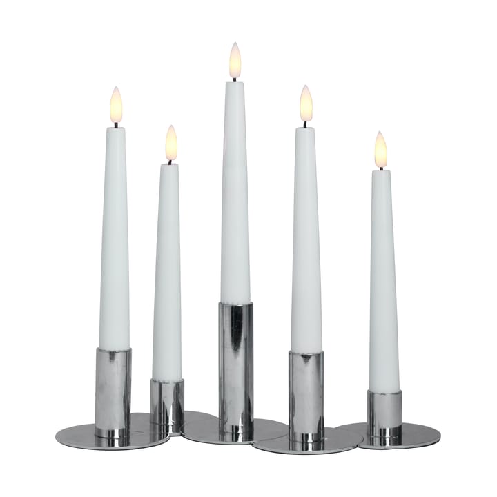 Lykke combineerbare kandelaar incl. 5 ledlampjes, Chrome Watt & Veke