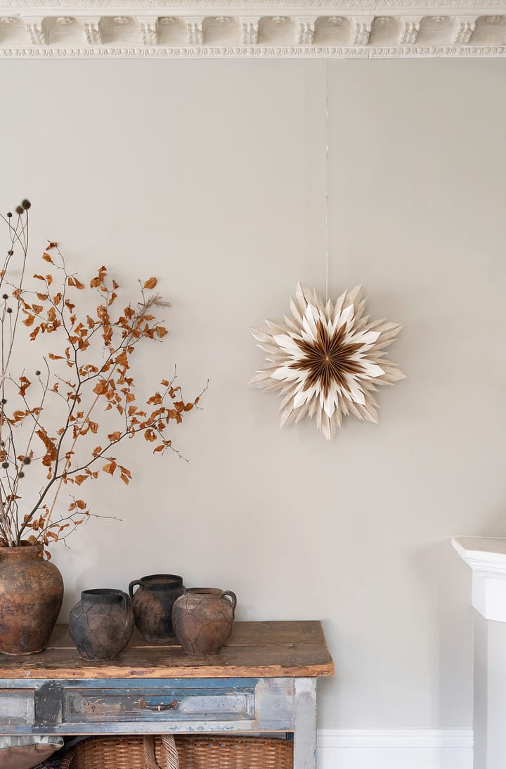 Marta adventsster Ø60 cm, Wit-bruin Watt & Veke
