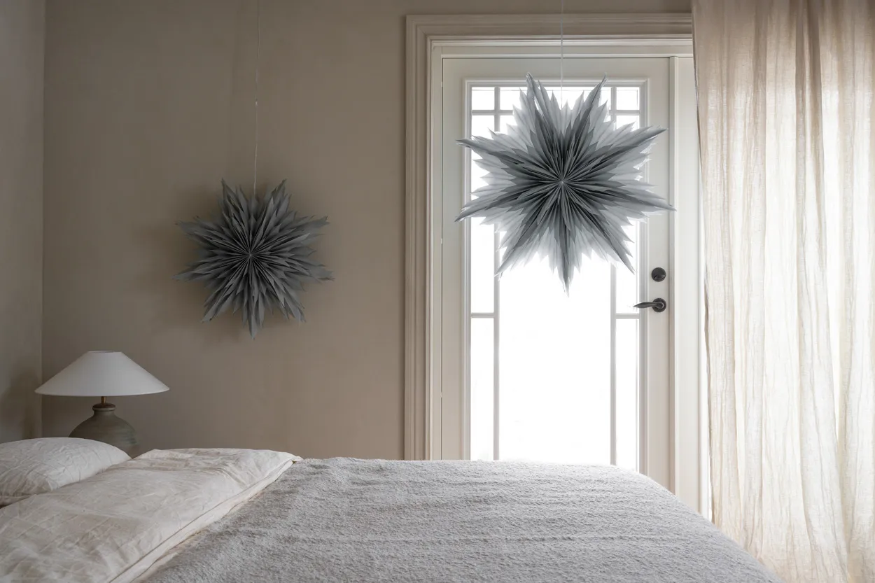 Oslo adventsster Ø80 cm 2-pack - Grijs Watt & Veke