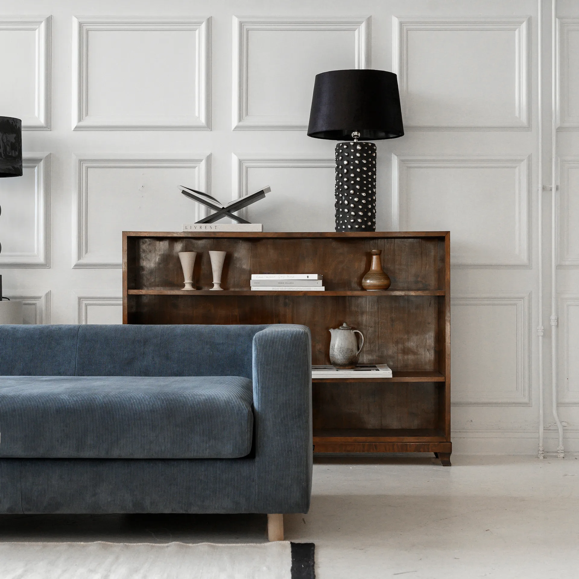 Peggy lampvoet 28 cm, Zwart-zilver Watt & Veke