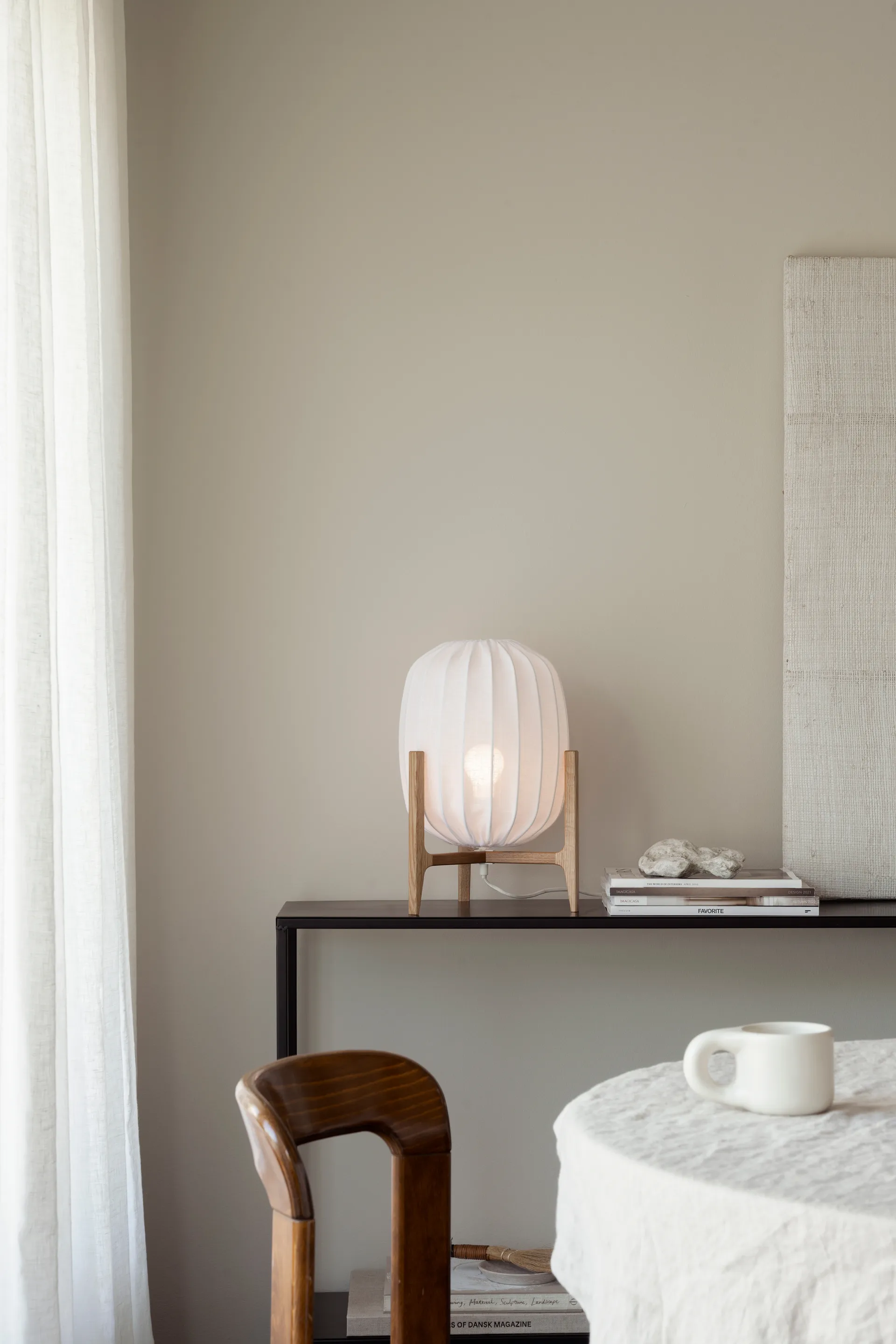 Prisma tafellamp, Eiken-wit Watt & Veke