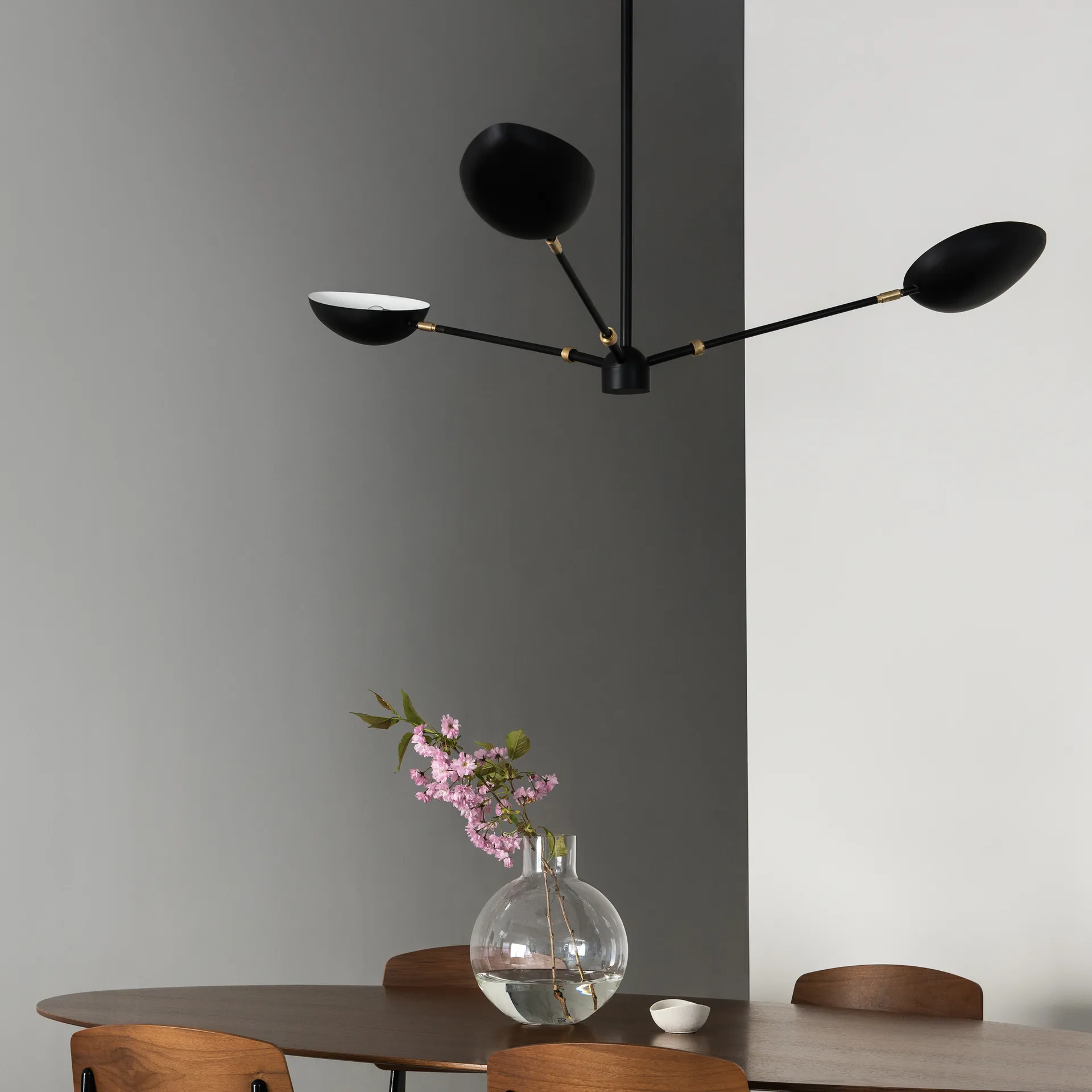Spoon plafondhanglamp, matzwarte messing Watt & Veke