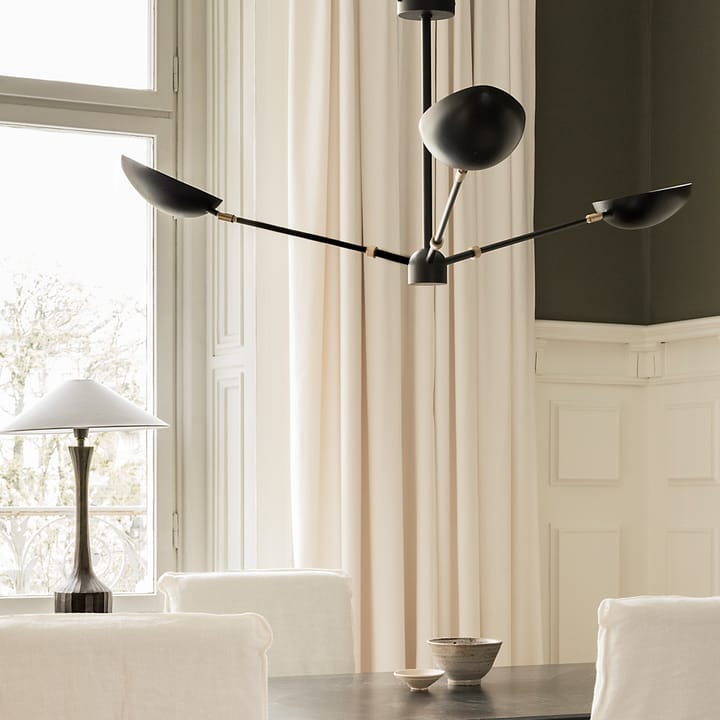 Spoon plafondhanglamp, matzwarte messing Watt & Veke