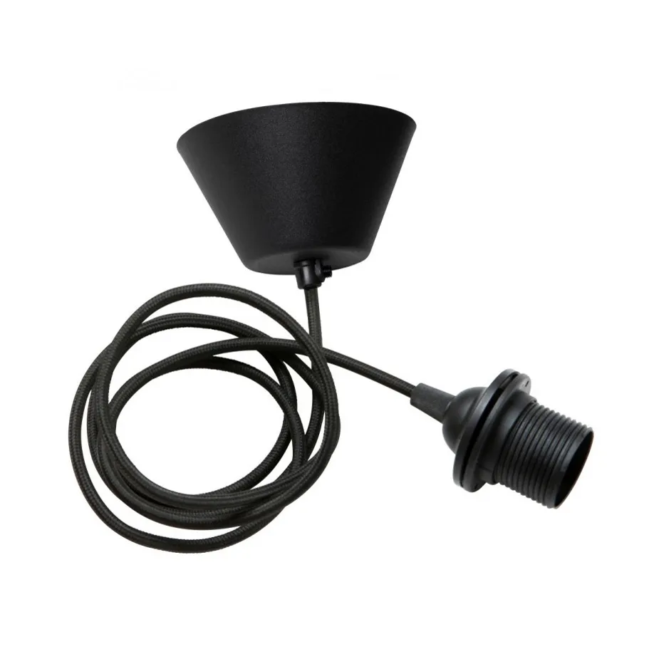 Watt & Veke plafondkabelset textiel, zwart Watt & Veke