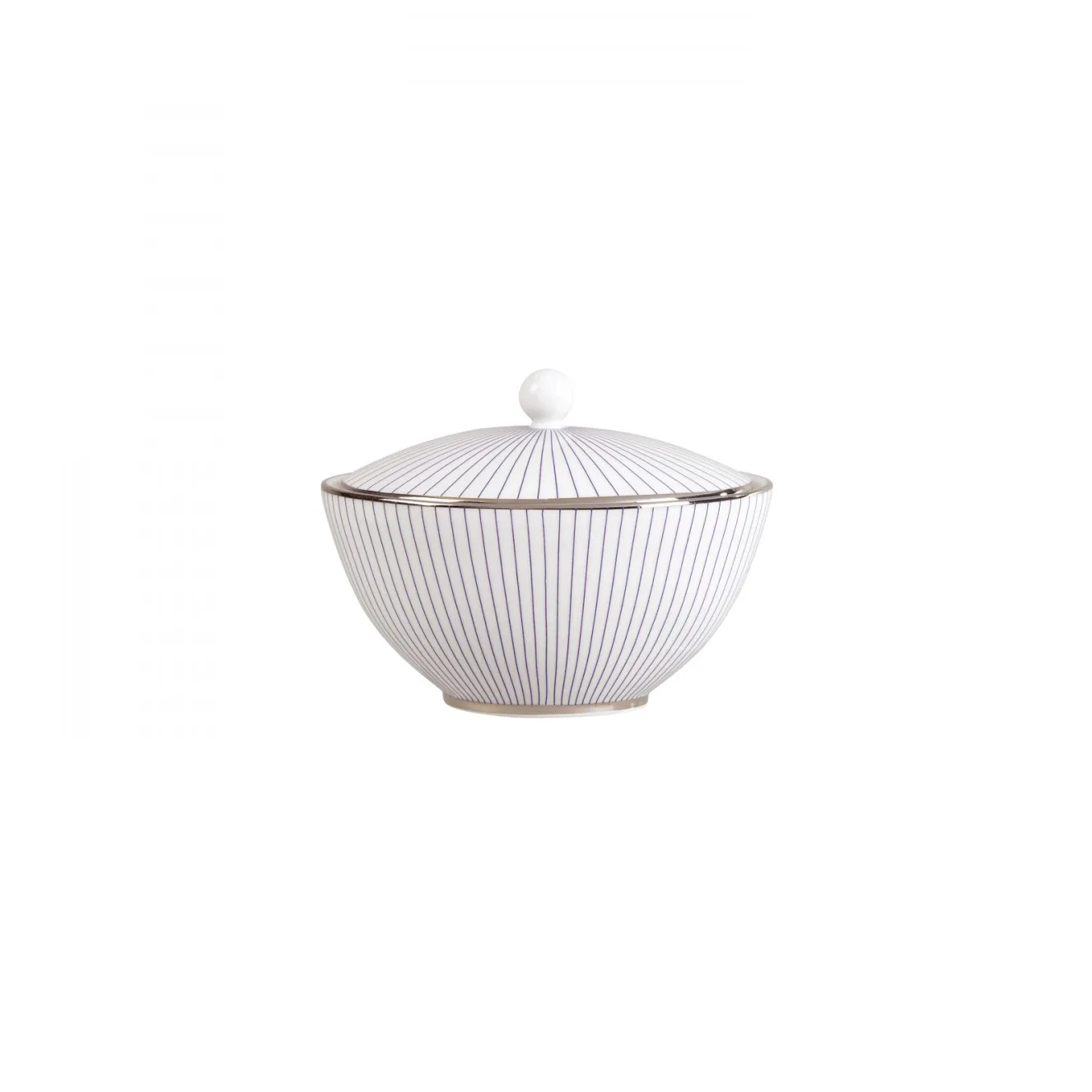 Pinstripe suikerpot met deksel, wit Wedgwood