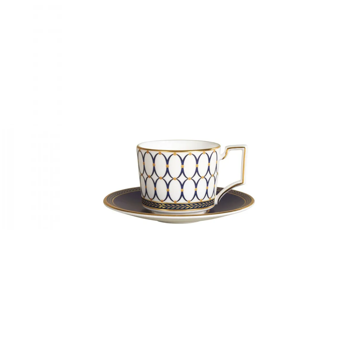 Renaissance Gold schotel voor espressokop, blauw Wedgwood