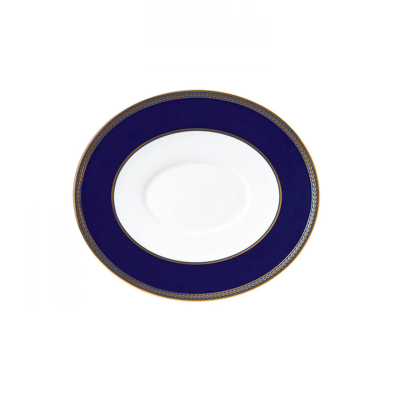 Renaissance Gold schotel voor sauskan, blauw Wedgwood