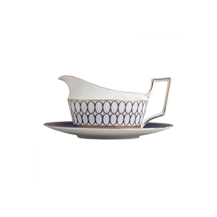 Renaissance Gold schotel voor sauskan, blauw Wedgwood