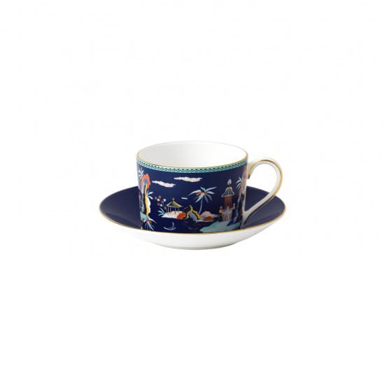 Wonderlust kop met schotel - blue pagoda - Wedgwood