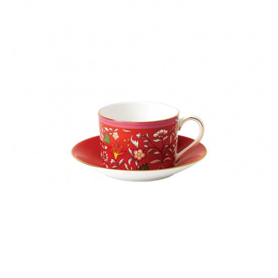 Wonderlust kop met schotel - crimson jewel - Wedgwood