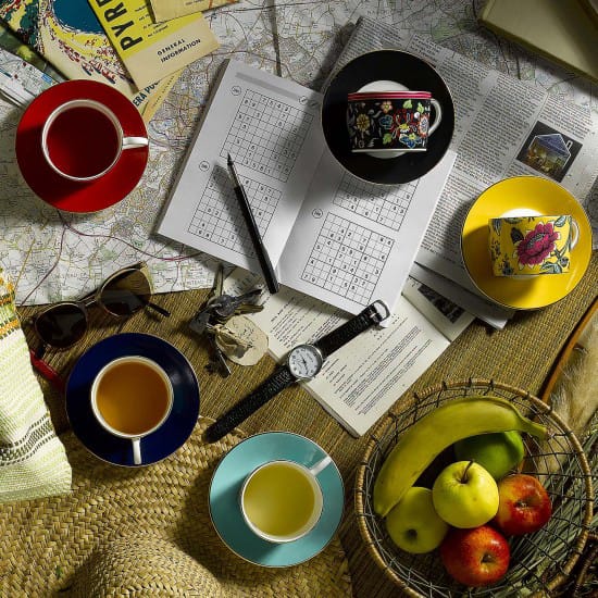 Wonderlust kop met schotel, crimson jewel Wedgwood