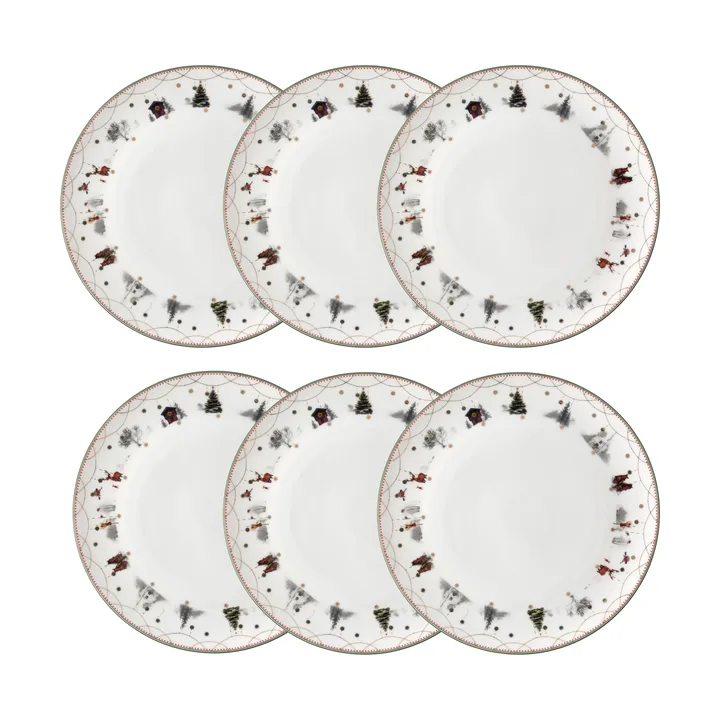 Julemorgen bord Ø20 cm 6-pack - undefined - Wik & Walsøe