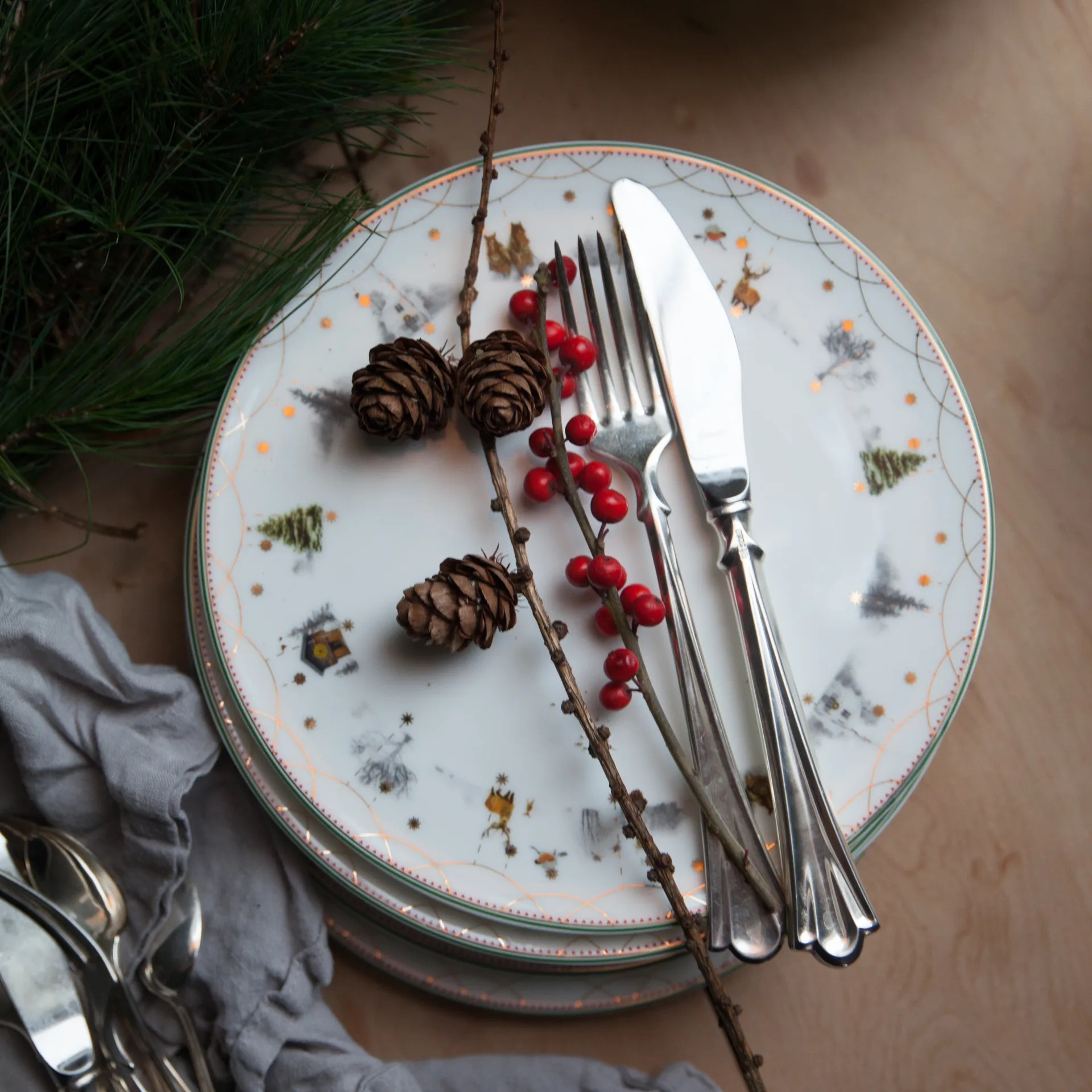 Julemorgen bord Ø20 cm 6-pack Wik & Walsøe