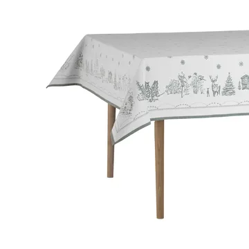 Julemorgen tafellaken - Wit-groen, 140x300 cm - Wik & Walsøe