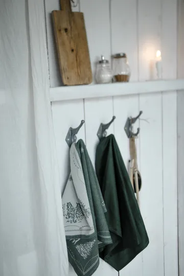 Kerstochtend keukendoek 50x70 cm - Wit-groen - Wik & Walsøe