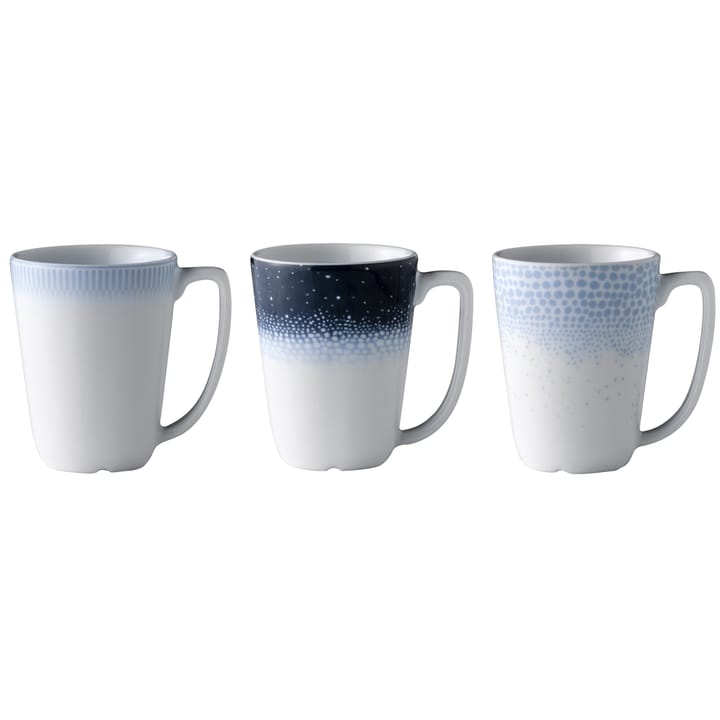 Osean mok 20 cl 3-pack - Blauw-wit - Wik & Walsøe