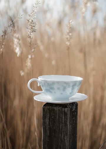 Slåpeblom theekop en schotel 30 cl - Blauw - Wik & Walsøe