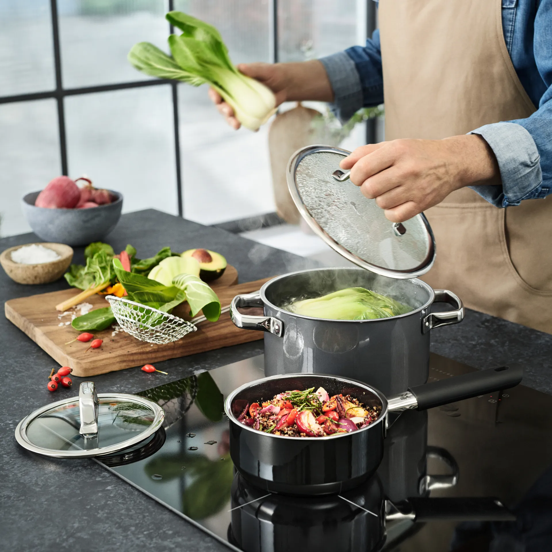 Fusiontec pan met deksel 3,7 l, Platinum WMF