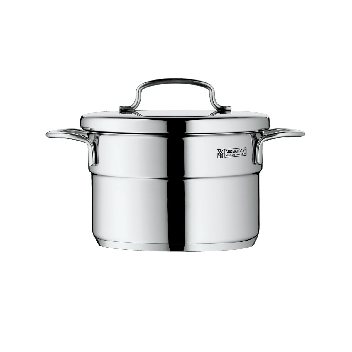 WMF Mini hoge pan met deksel 14 cm Roestvrij staal | Scandinavisch Interieur | Stoofpannen | Zilverkleurig