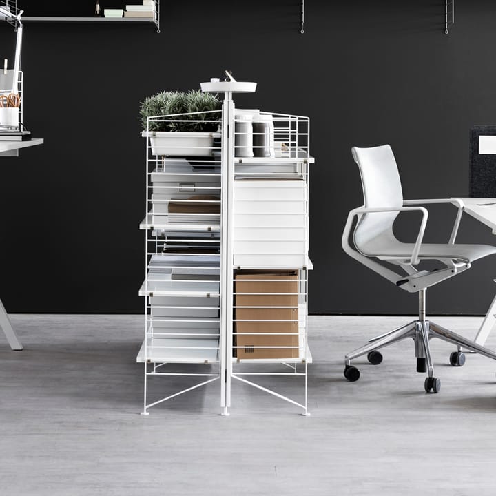 Works-frame voor vrijstaande plank 1-pack, wit/grijs, incl. vilten wand Works