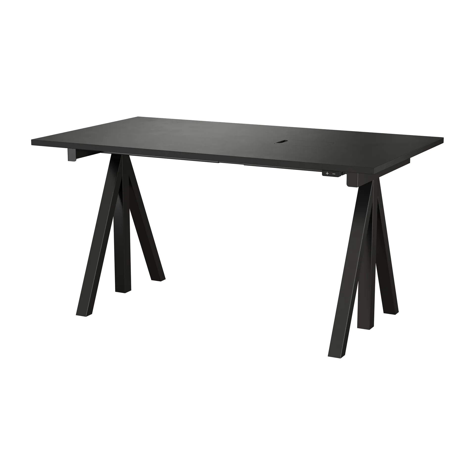 Works in hoogte verstelbaar bureau zwart 78x140 cm Works