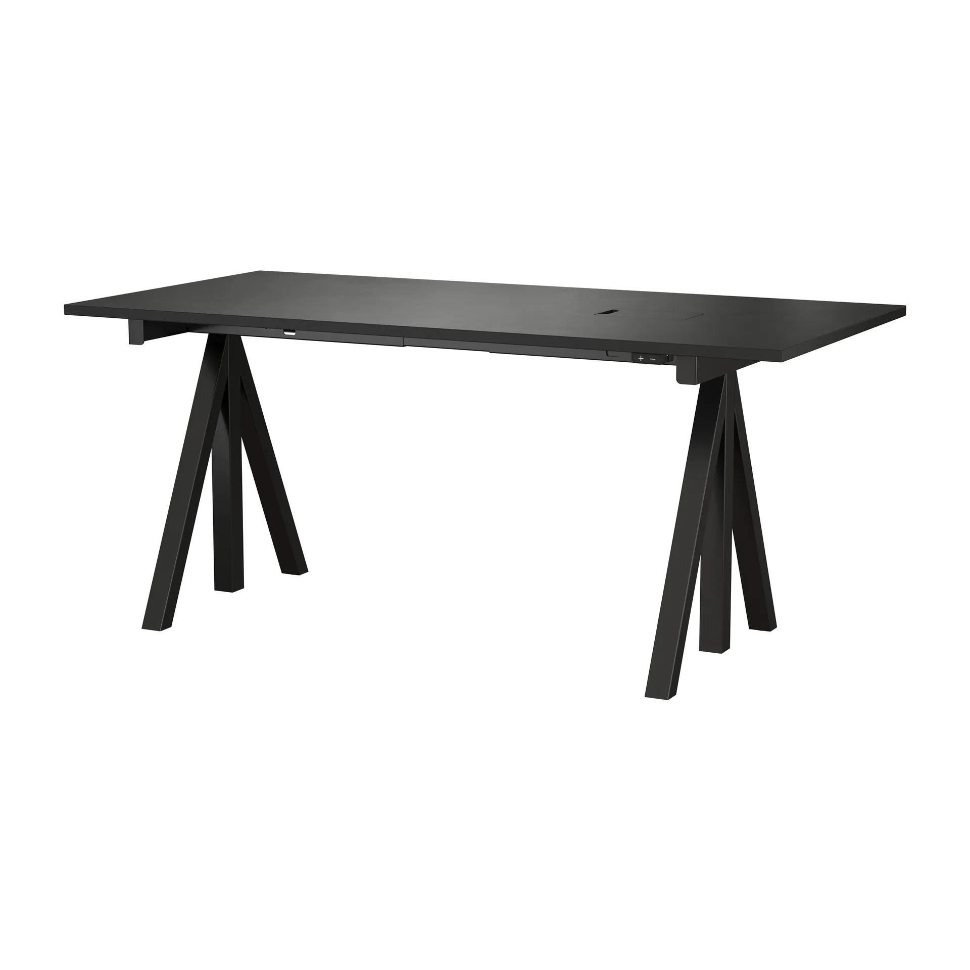Works in hoogte verstelbaar bureau zwart 78x160 cm,  Works