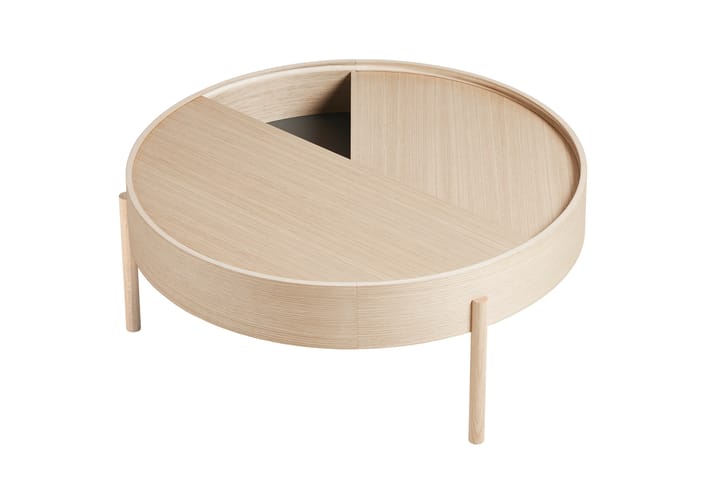 Arc bijzettafel Ø89 cm, Witgepigmenteerd essenhout Woud