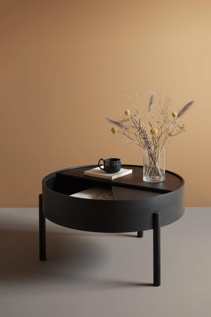 Arc bijzettafel Ø89 cm, Zwartgeschilderd essenhout Woud