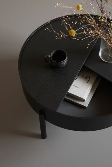 Arc bijzettafel Ø89 cm - Zwartgeschilderd essenhout - Woud