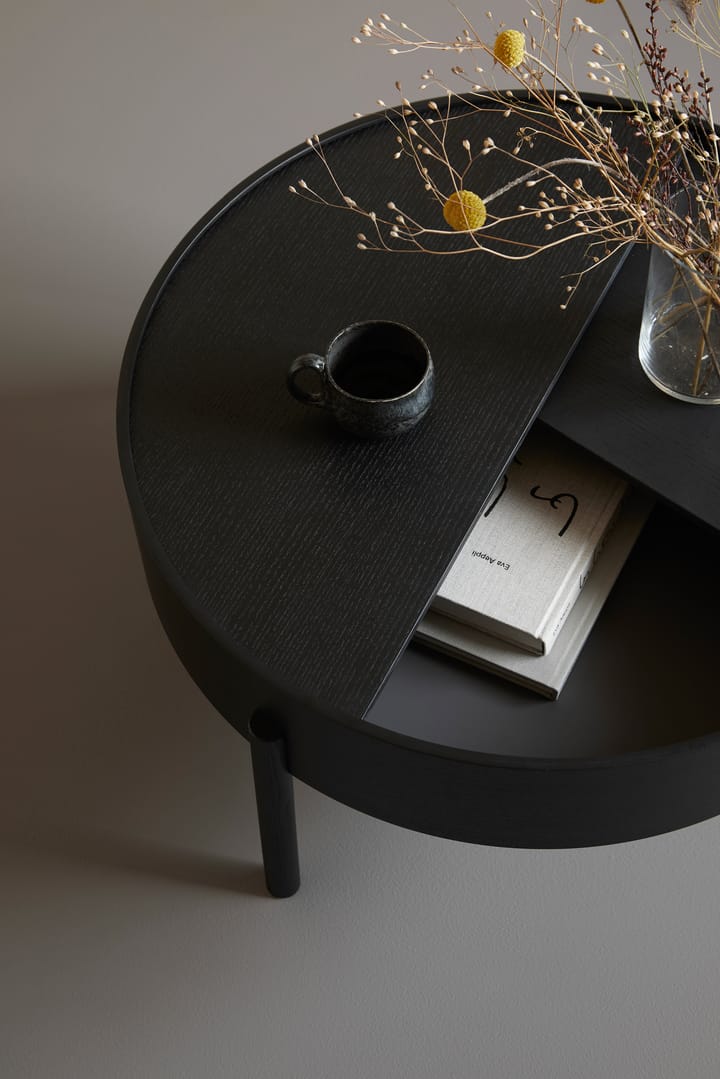 Arc bijzettafel Ø89 cm, Zwartgeschilderd essenhout Woud