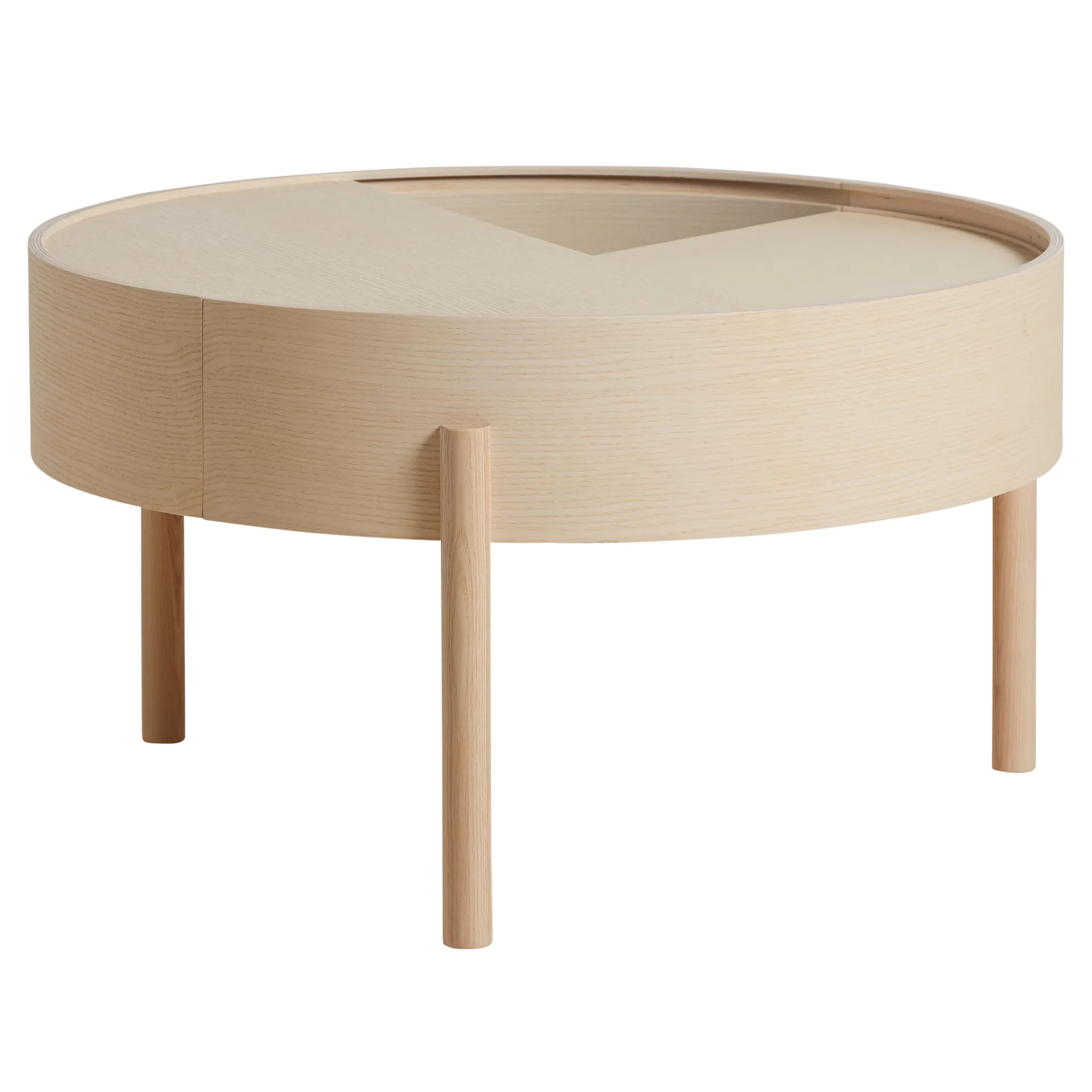 Arc salontafel Ø66 cm, witgepigmenteerd essen Woud