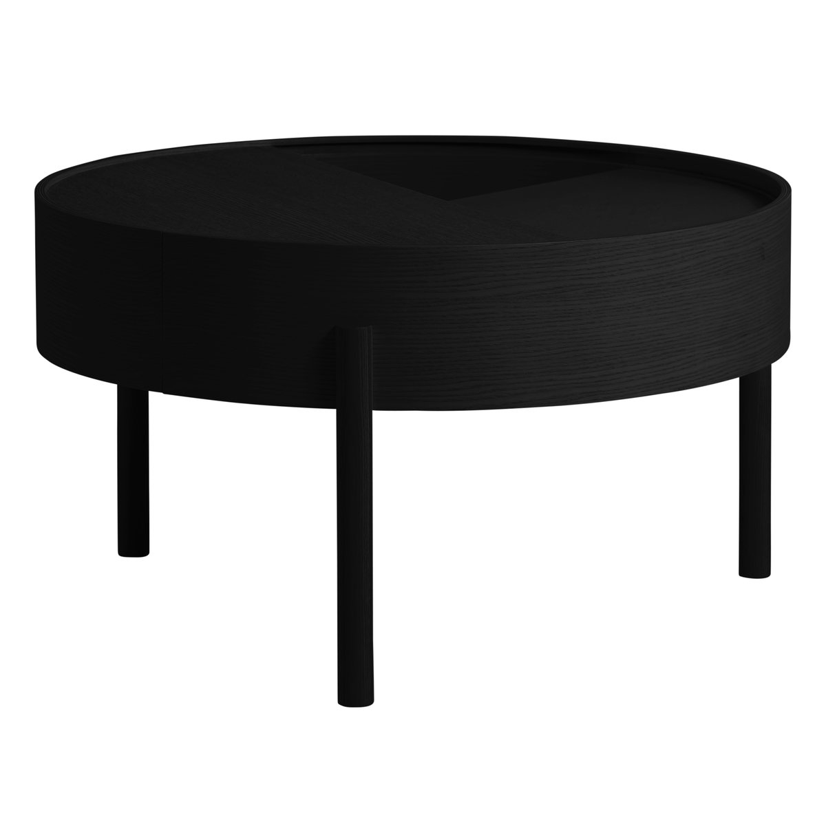 Woud Arc salontafel Ø66 cm zwartgeverfd essen