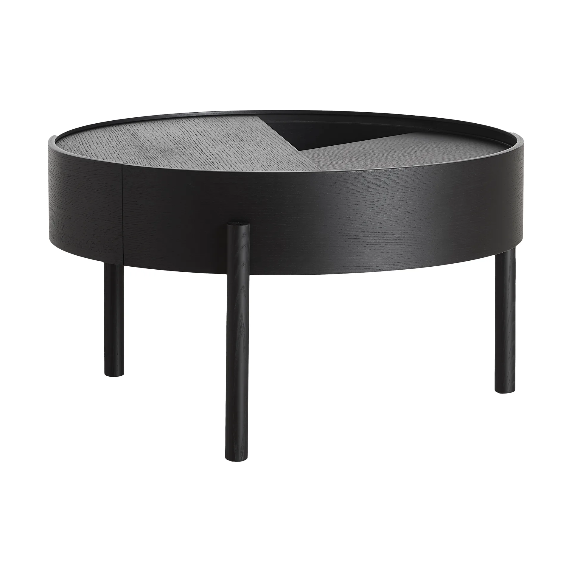 Arc salontafel Ø66 cm, zwartgeverfd essen Woud