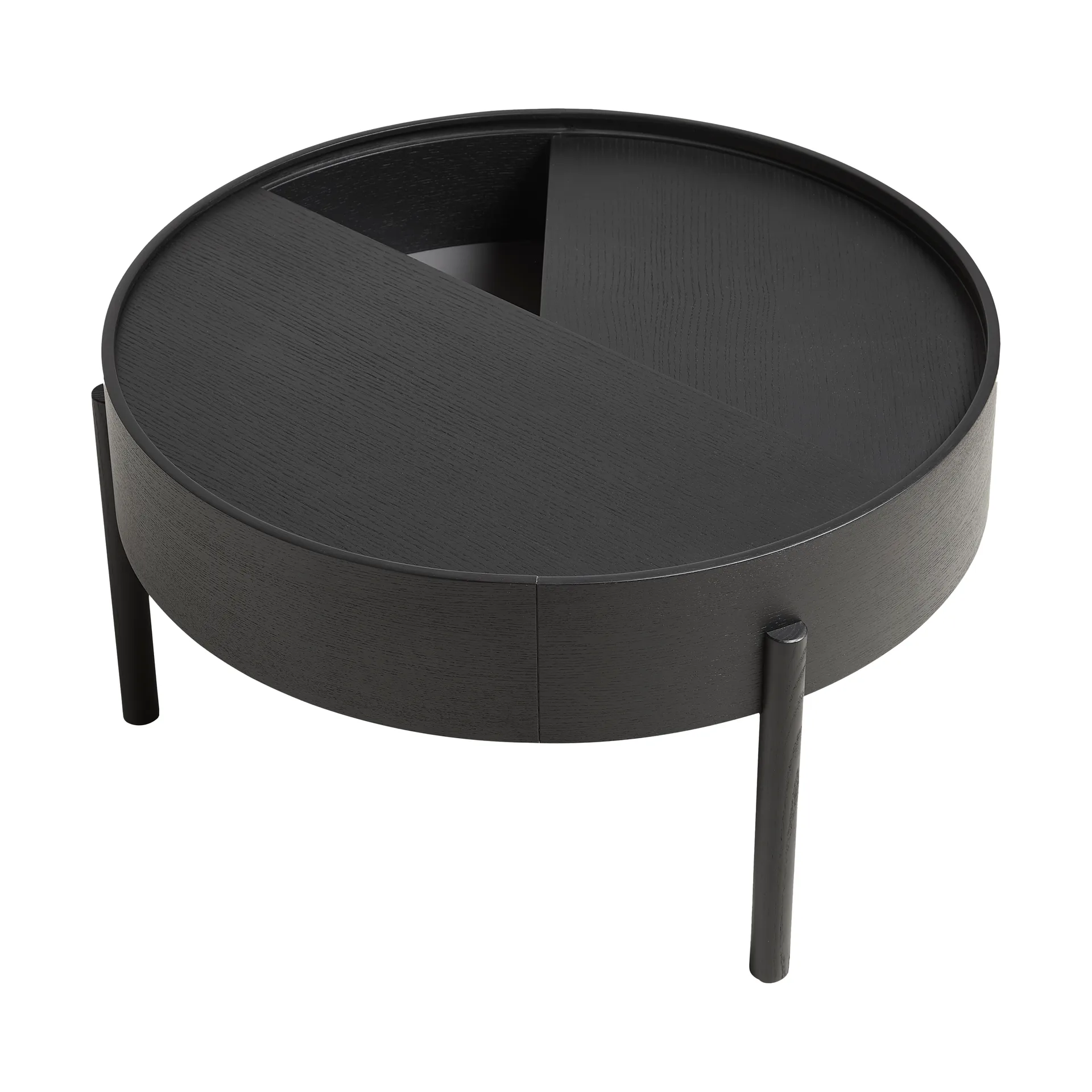Arc salontafel Ø66 cm, zwartgeverfd essen Woud