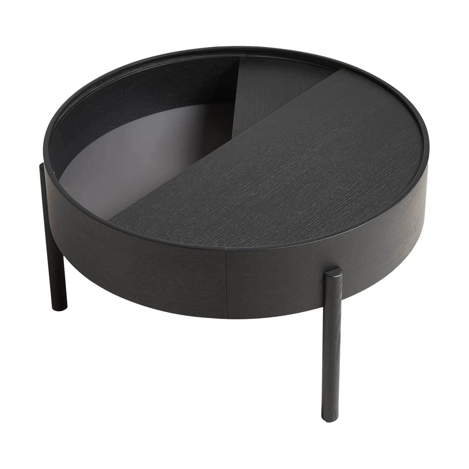 Arc salontafel Ø66 cm, zwartgeverfd essen Woud