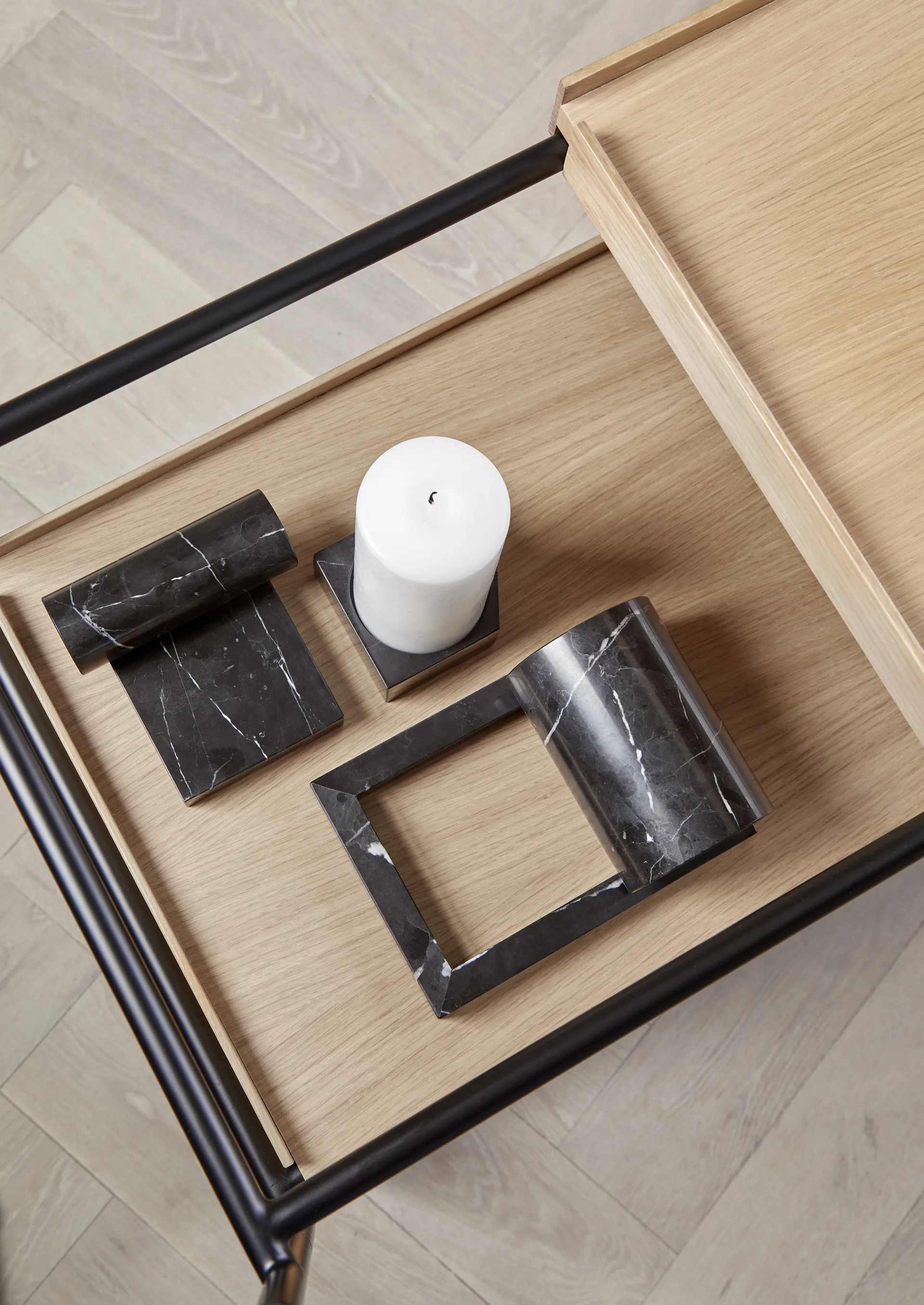 Booknd boekensteun marmer, Zwart Woud