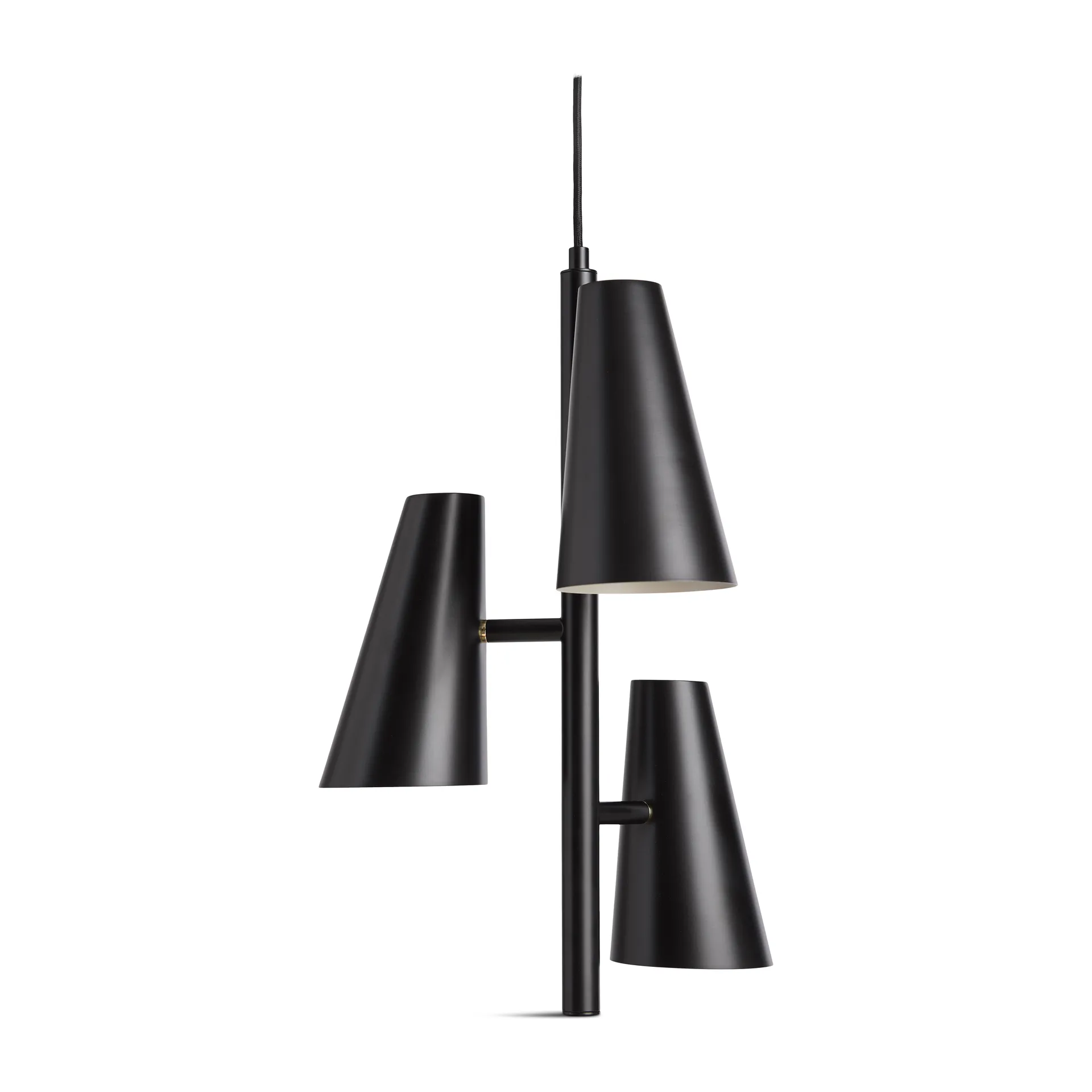 Cono hanglamp 3 kappen, Zwart Woud