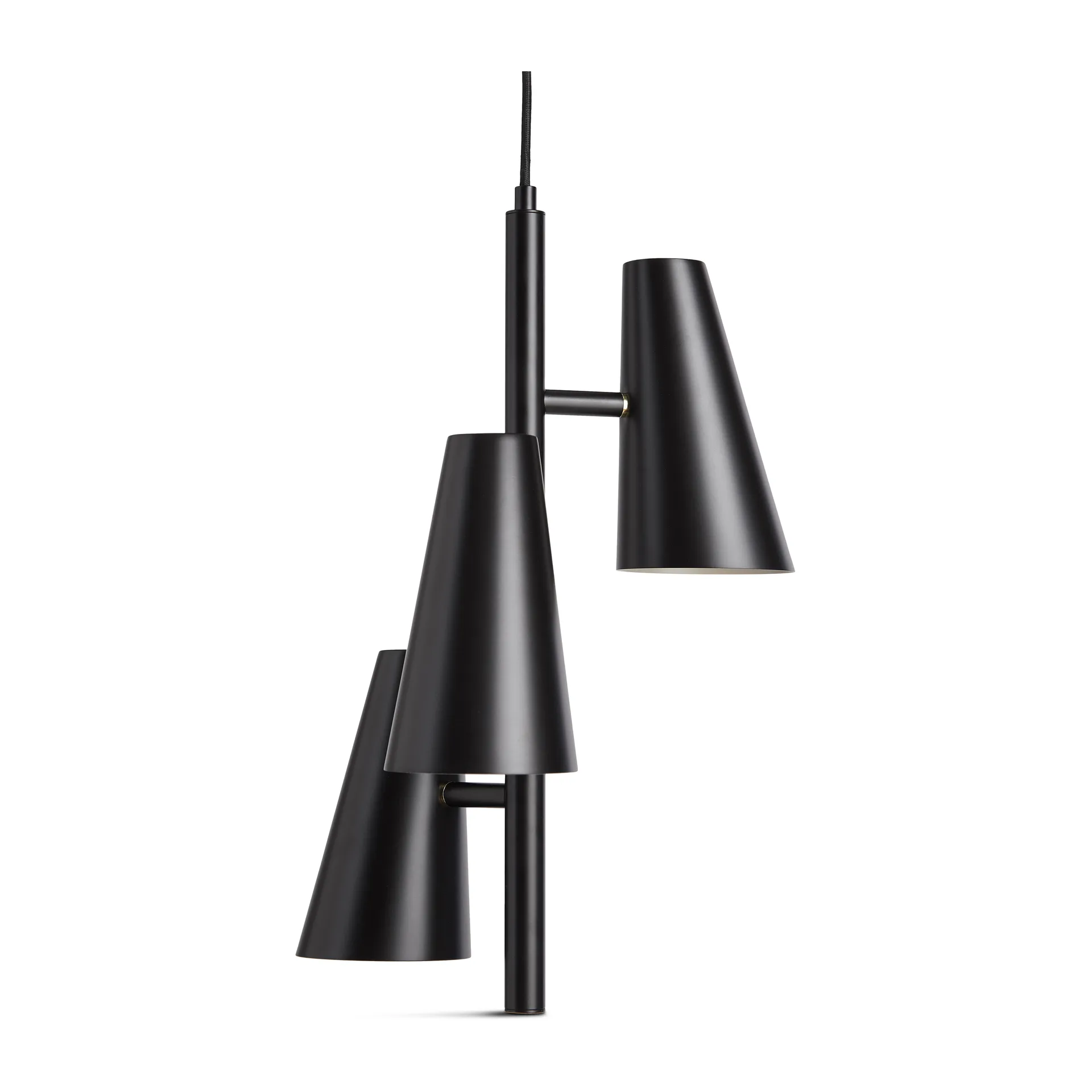Cono hanglamp 3 kappen, Zwart Woud