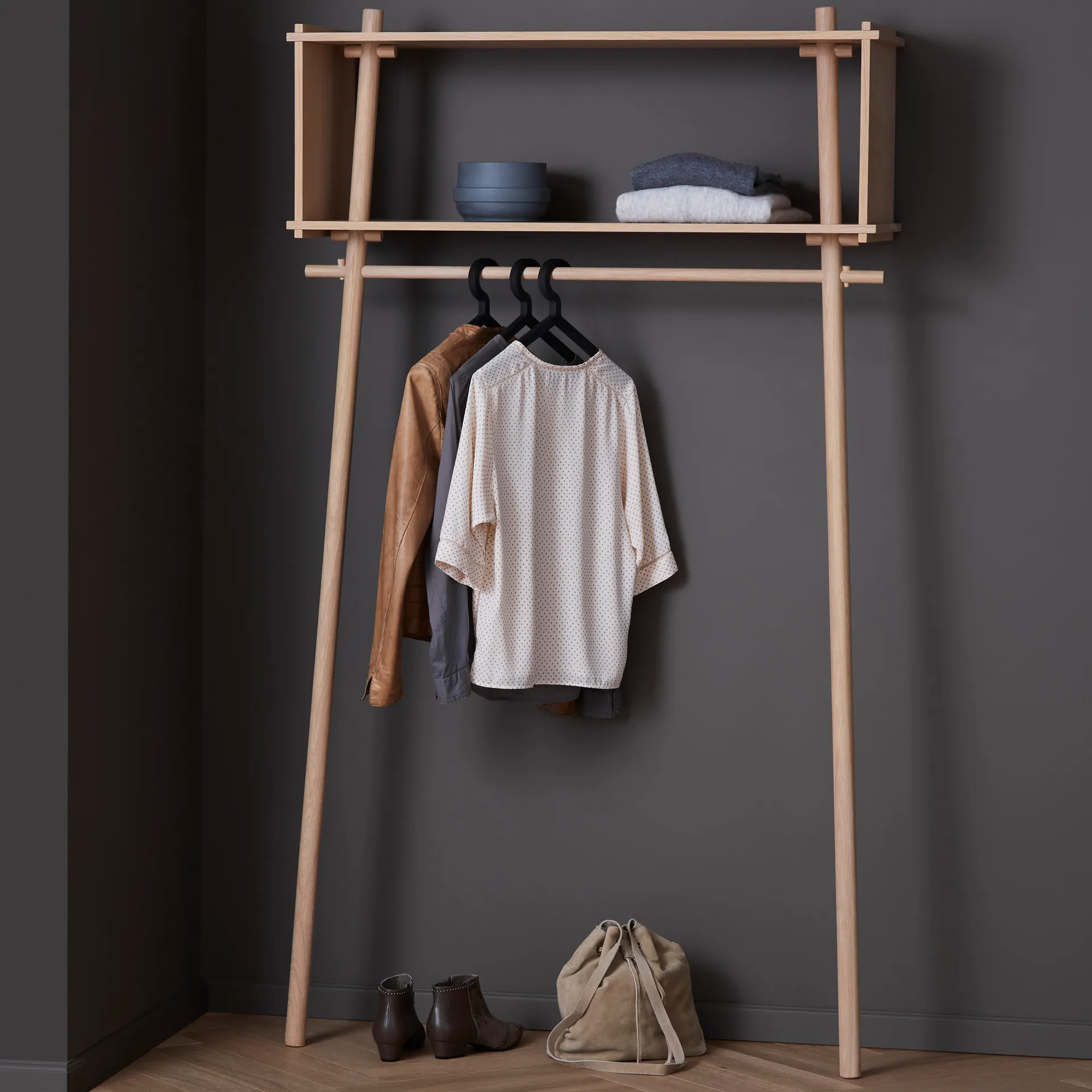 Illusion hanger 3-pack, zwart Woud