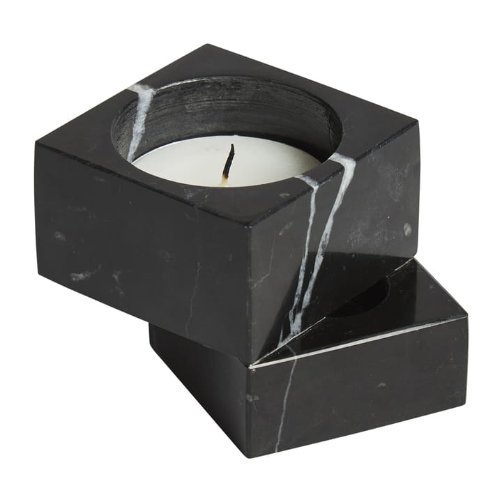 Jeu de dés 1 kaarsenhouder marmer, Zwart Woud