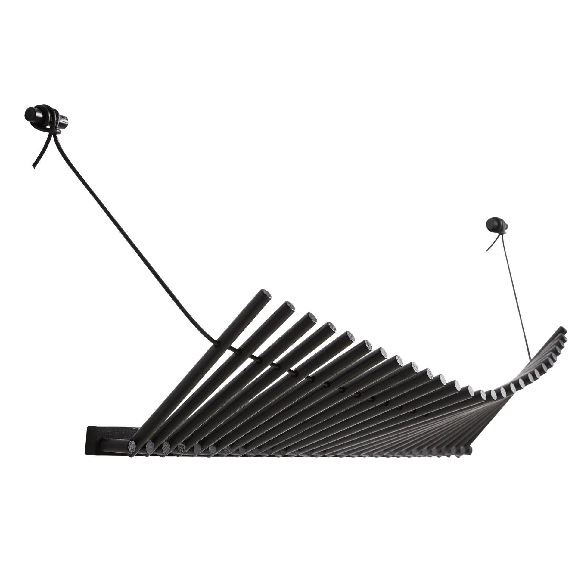 Knaegt kledinghanger, zwart geverfd eikenhout Woud