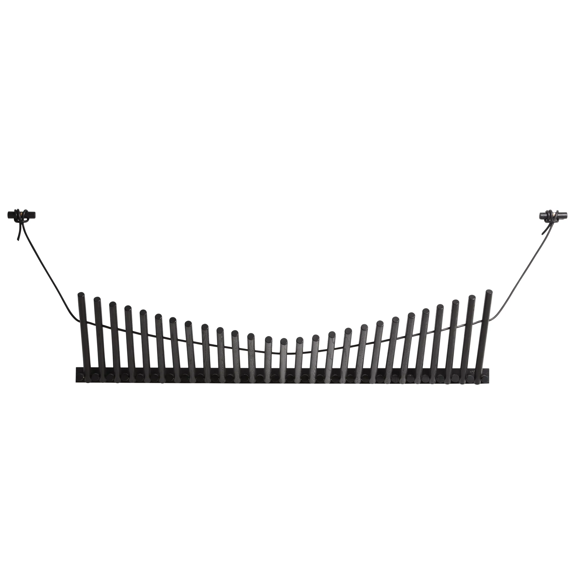 Knaegt kledinghanger, zwart geverfd eikenhout Woud