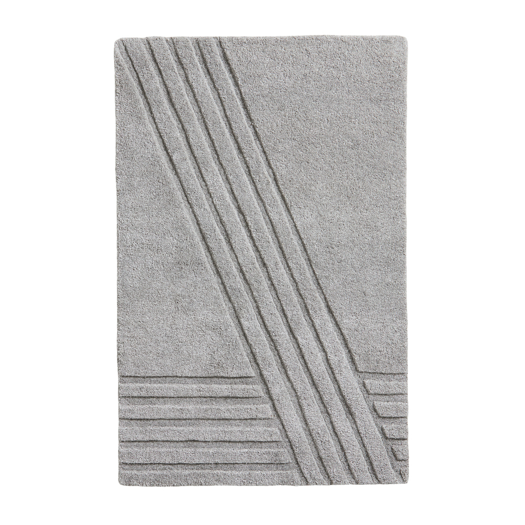 Woud Kyoto vloerkleed grijs 90x140 cm | Scandinavisch Interieur | Wollen vloerkleden | Grijs